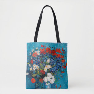 Vase with Cornflowers and Poppies, Van Gogh Tote Bag