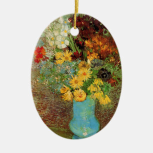 Vase with Daisies and Anemones by Vincent van Gogh Ceramic Tree Decoration