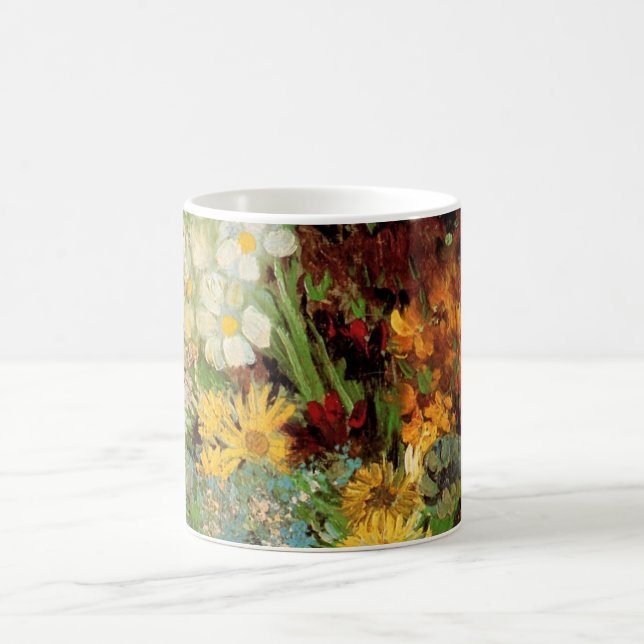 Vase with Daisies and Anemones by Vincent van Gogh Coffee Mug (Center)