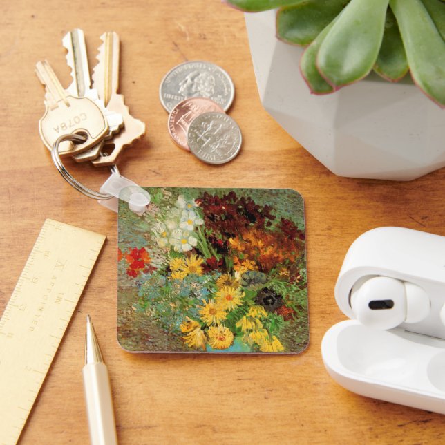 Vase with Daisies and Anemones by Vincent van Gogh Key Ring (Desk)
