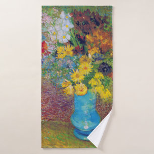 Vase with Daisies and Anemones, Van Gogh Bath Towel