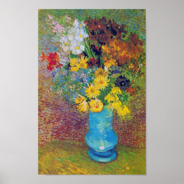Vase with Daisies and Anemones, Van Gogh Poster (Front)
