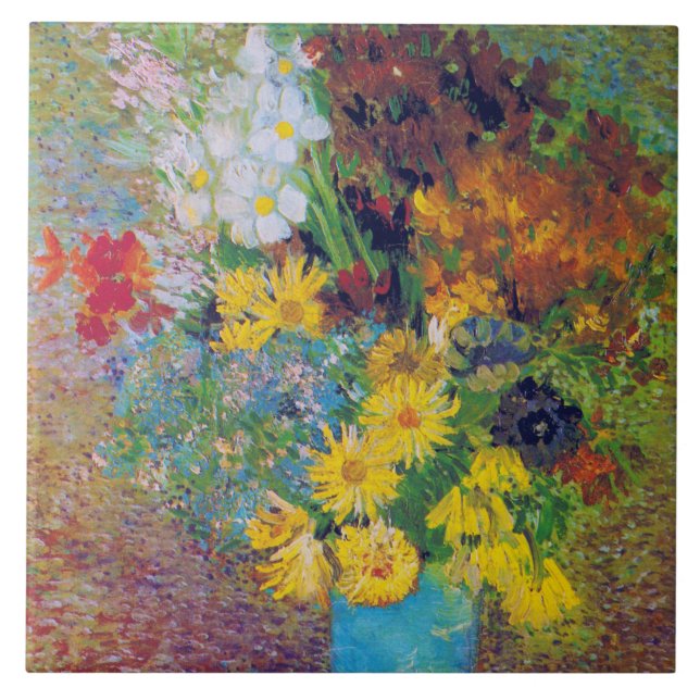 Vase with Daisies and Anemones, Van Gogh Tile (Front)