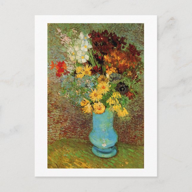 Vase with Daisies & Anemones Van Gogh Fine Art Postcard (Front)