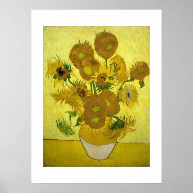 Vase with Fifteen Sunflowers by Van Gogh Poster (Front)
