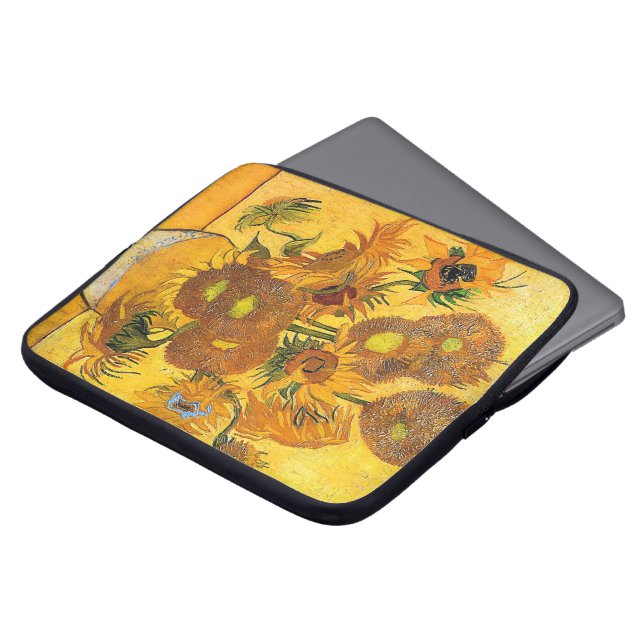 Vase with Fifteen Sunflowers by Vincent van Gogh Laptop Sleeve (Front Top)