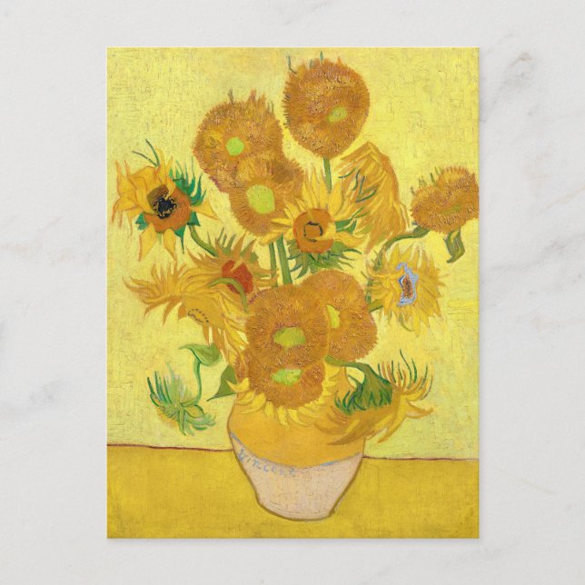 Vase with fifteen sunflowers by Vincent Van Gogh Postcard (Front)