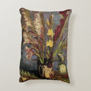 Vase with Gladioli by Vincent van Gogh Decorative Cushion
