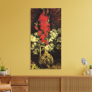 Vase with Gladioli, Carnations by Vincent van Gogh Canvas Print