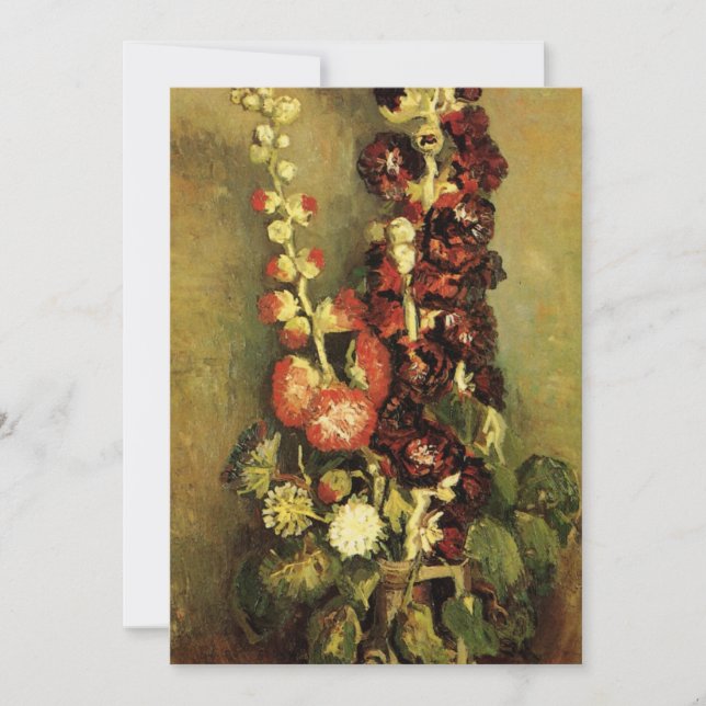 Vase with Hollyhocks by Vincent van Gogh (Front)