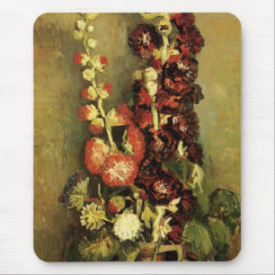 Vase with Hollyhocks by Vincent van Gogh Mouse Pad