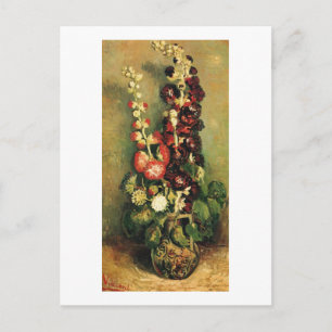 Vase with Hollyhocks (F235) Van Gogh Fine Art Postcard
