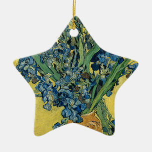 Vase with Irises by Van Gogh - Still Life Ceramic Tree Decoration