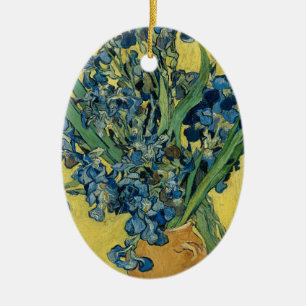 Vase with Irises by Van Gogh - Still Life Ceramic Tree Decoration