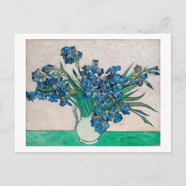 Vase with Irises, Van Gogh Postcard (Front)