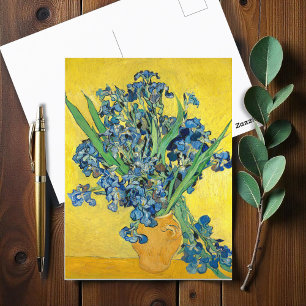 Vase with Irises , Vincent Van Gogh Decoupage Postcard