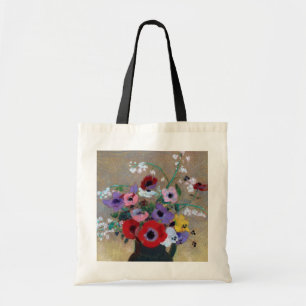 Vase with Mixed Flowers, Redon Tote Bag