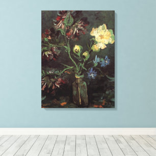 Vase with Myosotis and Peonies by Vincent van Gogh Canvas Print