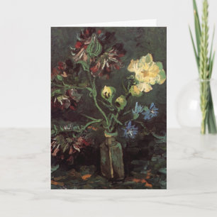 Vase with Myosotis and Peonies by Vincent van Gogh Card
