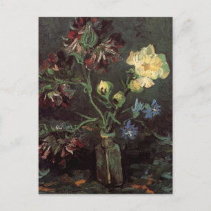 Vase with Myosotis and Peonies by Vincent van Gogh Postcard
