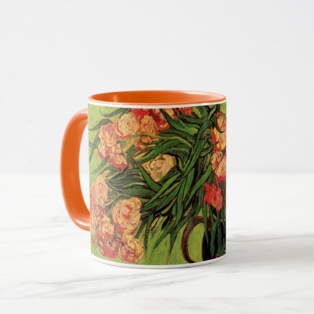Vase with Oleanders and Books by Vincent van Gogh Mug (Front Left)