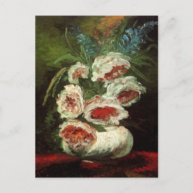 Vase with Peonies by Vincent van Gogh Postcard (Front)
