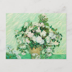 Vase with Pink Roses, Vincent Van Gogh Postcard