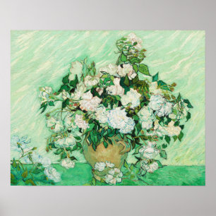 Vase with Pink Roses, Vincent Van Gogh Poster