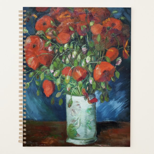 Vase with Poppies 1886 by Vincent van Gogh Planner (Front)