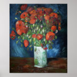 Vase with Poppies 1886 by Vincent van Gogh Poster<br><div class="desc">Vincent Willem van Gogh (Dutch: [ˈvɪnsɛnt ˈʋɪləɱ vɑŋ ˈɣɔx] (listen);[note 1] 30 March 1853 – 29 July 1890) was a Dutch Post-Impressionist painter who posthumously became one of the most famous and influential figures in the history of Western art. In a decade, he created about 2, 100 artworks, including around...</div>