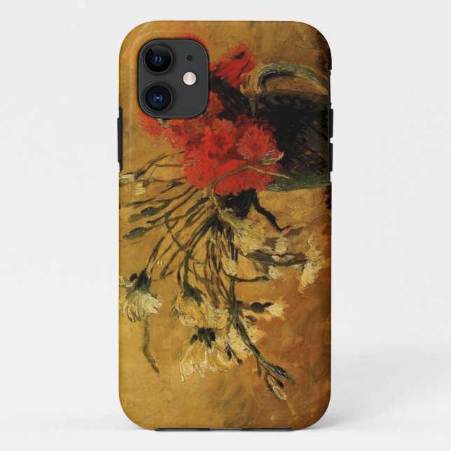 vase with red and white carnations, van Gogh Case-Mate iPhone Case (Back)