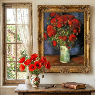 Vase with Red Poppies by Vincent van Gogh Poster