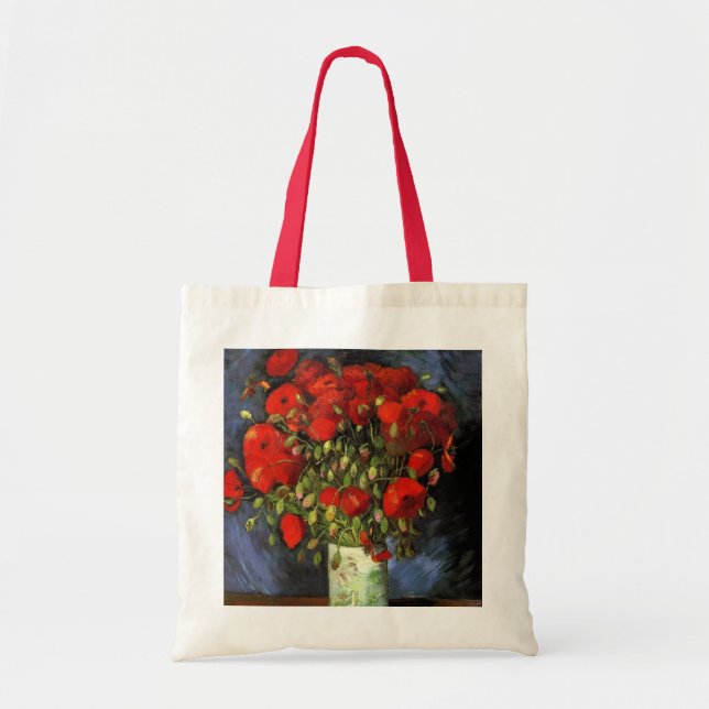 Vase with Red Poppies by Vincent van Gogh Tote Bag (Front)