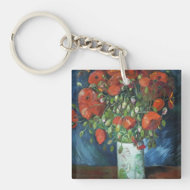 Vase with Red Poppies Vincent van Gogh   Key Ring (Front)