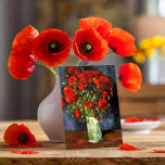 Vase with Red Poppies | Vincent Van Gogh Postcard<br><div class="desc">Vase with Red Poppies by Dutch artist Vincent Van Gogh. Original fine art painting is an oil on canvas depicting a still life of bright red flowers. 

Use the design tools to add custom text or personalize the image.</div>