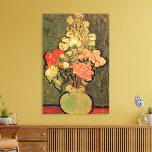 Vase with Rose Mallows by Vincent van Gogh Canvas Print