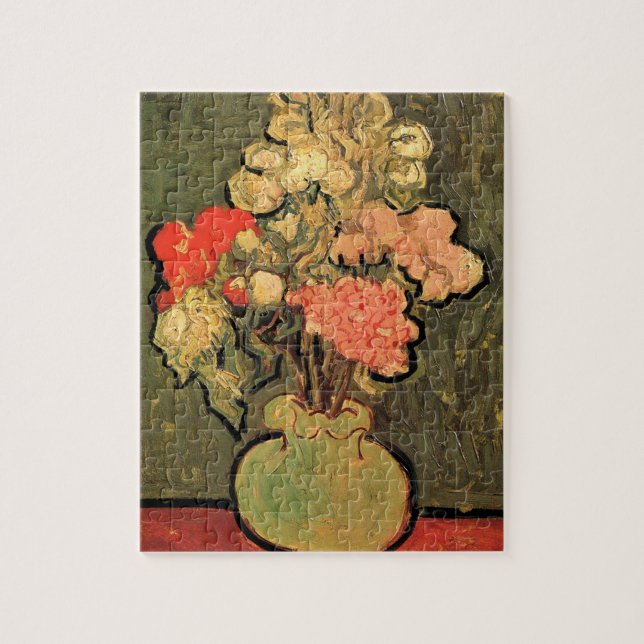 Vase with Rose Mallows by Vincent van Gogh Jigsaw Puzzle (Vertical)