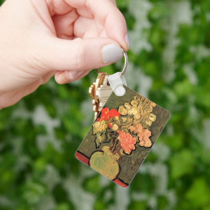 Vase with Rose Mallows by Vincent van Gogh Key Ring