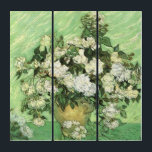 Vase with Roses by van Gogh Triptych<br><div class="desc">Post-Impressionist Masterpieces: Still Life: Vase with Roses Painting by Vincent van Gogh</div>