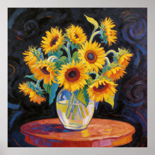 Vase with Sunflowers After Van Gogh Poster