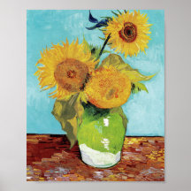 Vase with Three Sunflowers by Vincent Van Gogh
