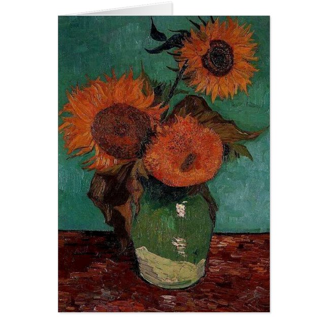 Vase with three sunflowers,Vincent van Gogh (Front)