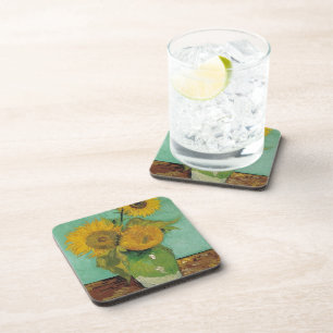 Vase with three sunflowers, Vincent van Gogh Coaster