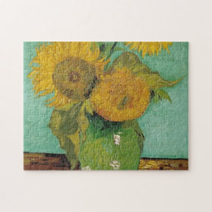 Vase with three sunflowers, Vincent van Gogh Jigsaw Puzzle