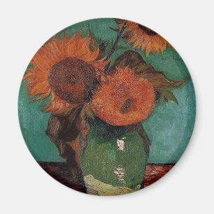 Vase with three sunflowers,Vincent van Gogh Magnet