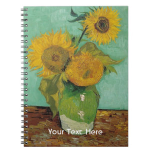 Vase with three sunflowers, Vincent van Gogh Notebook