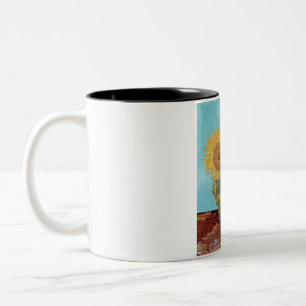 Vase with Three Sunglowers 1888 by Vincent van Gog Two-Tone Coffee Mug
