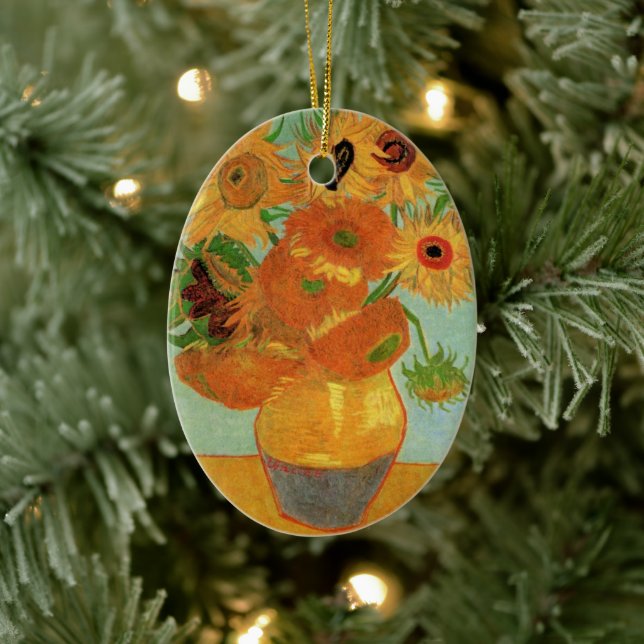 Vase with Twelve Sunflowers by Vincent van Gogh Ceramic Tree Decoration (Tree)