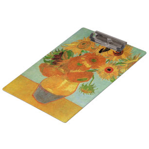 Vase with Twelve Sunflowers by Vincent van Gogh Clipboard