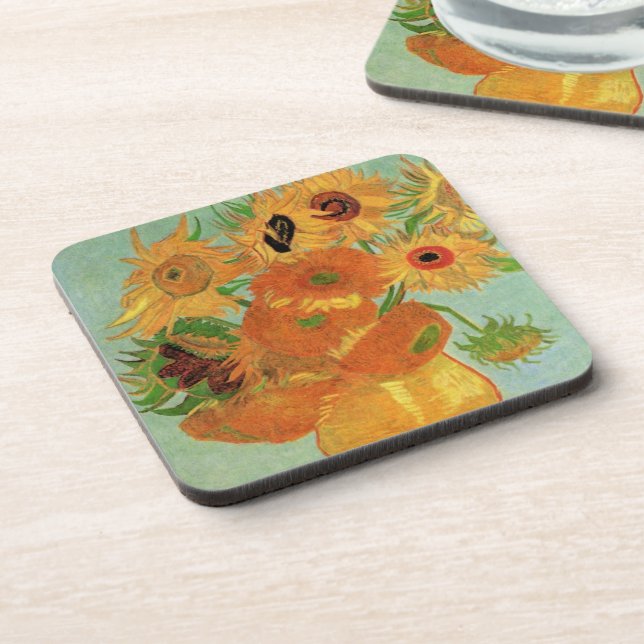 Vase with Twelve Sunflowers by Vincent van Gogh Coaster (Left Side)
